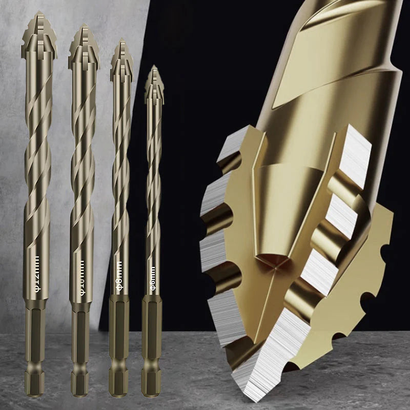 High-Strength 4-Flute Serrated Eccentric Drill Bit Kit
