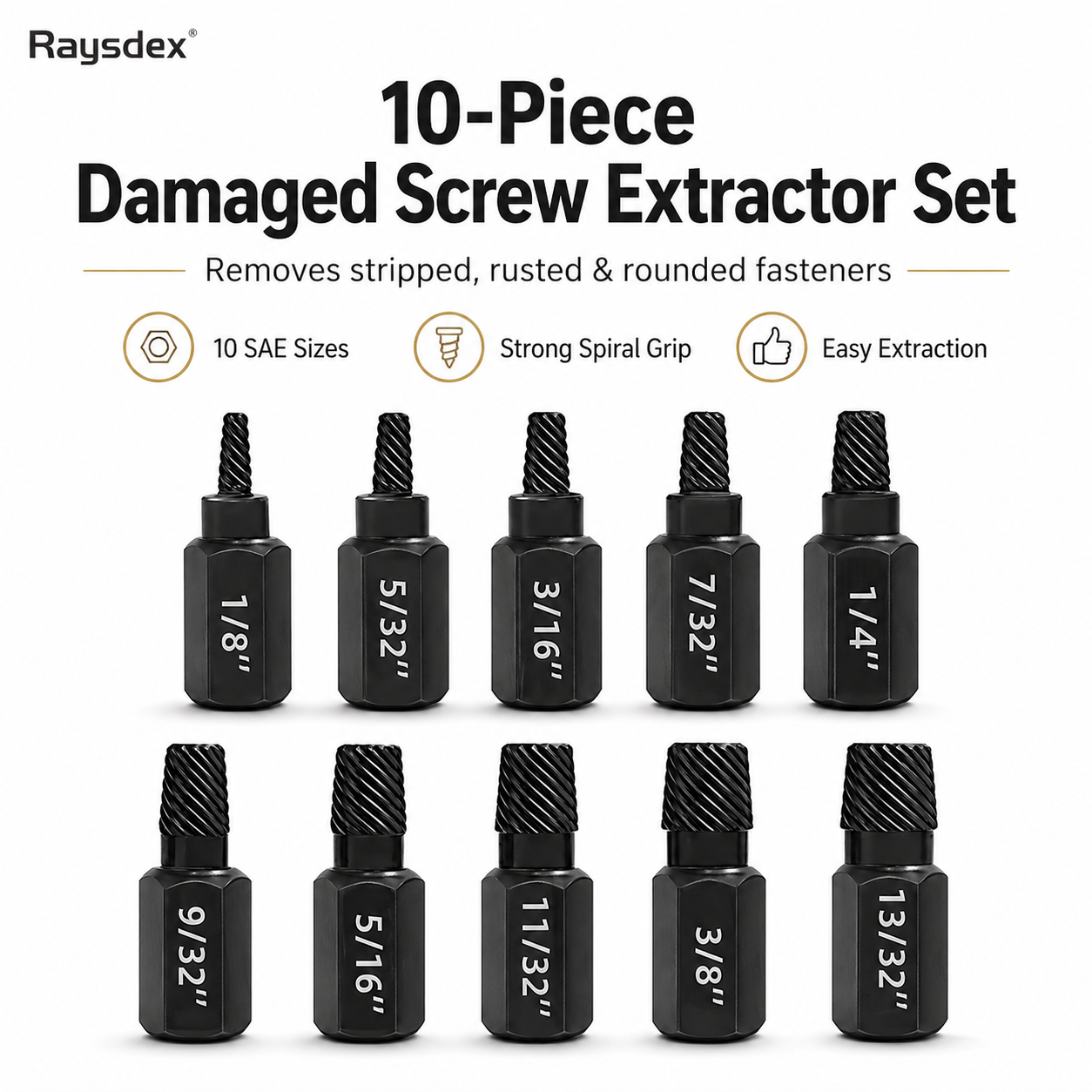 10-Piece Damaged Screw Extractor Set
