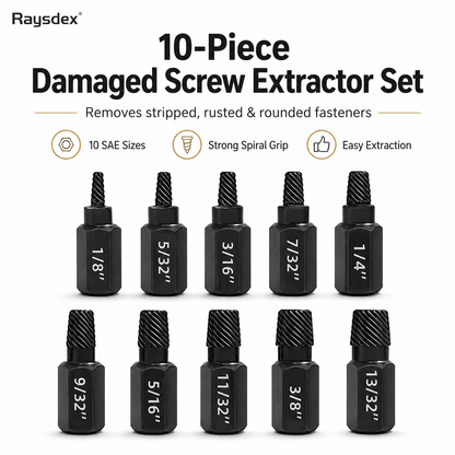 10-Piece Damaged Screw Extractor Set