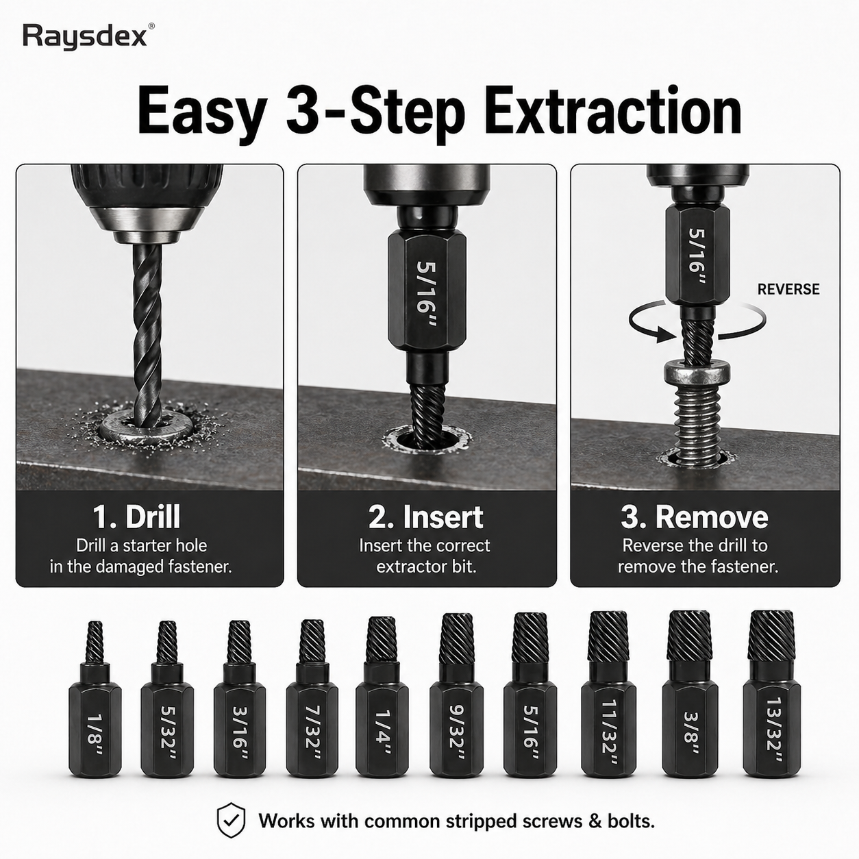 10-Piece Damaged Screw Extractor Set