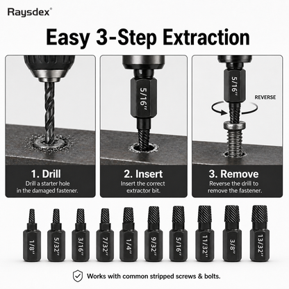 10-Piece Damaged Screw Extractor Set