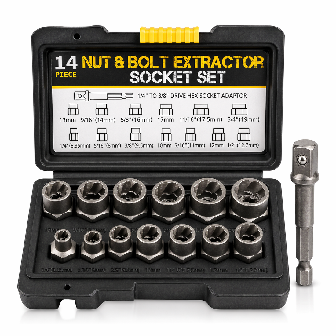 14-Piece Nut & Bolt Extractor Socket Set – RAYSDEX