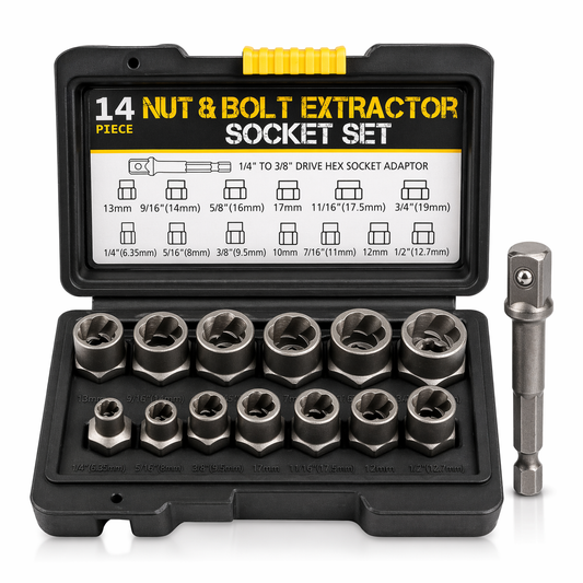 14-Piece Nut & Bolt Extractor Socket Set