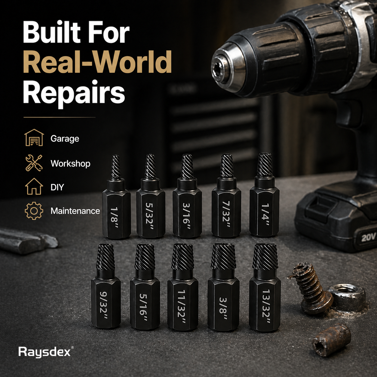 10-Piece Damaged Screw Extractor Set