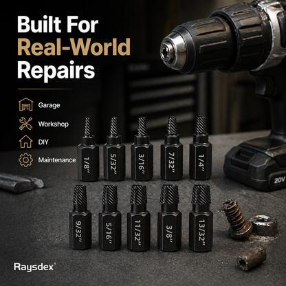 10-Piece Damaged Screw Extractor Set